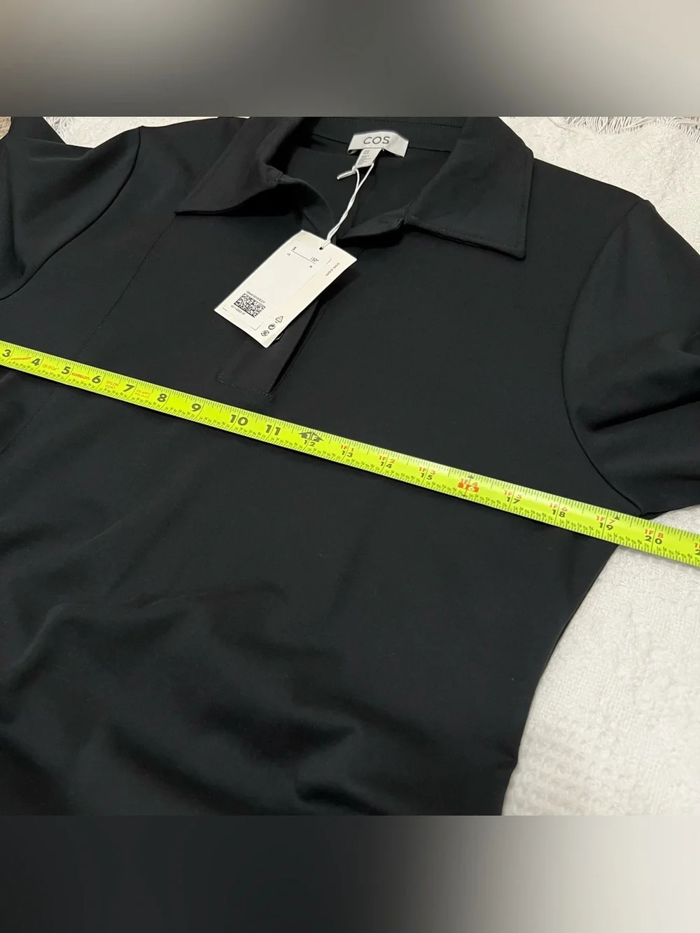 COS Asymmetric Polo Maxi Shirt Dress Black Size Medium NEW - Picture 13 of 16